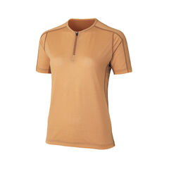 Ramie Spin Air Short Sleeve Zip-Neck TRCO L,TERRA COTTA, small image number 0