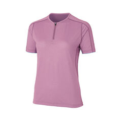 Ramie Spin Air Short Sleeve Zip-Neck BLSM M,BLOSSOM, small image number 0